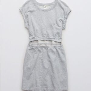 Aerie Gray Cutout Athletic Dress